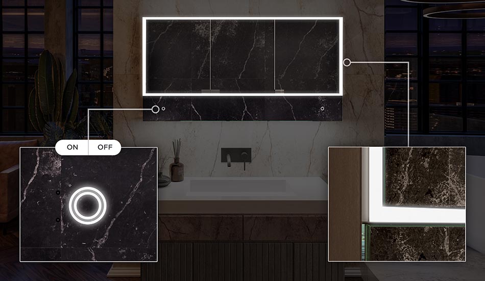 Lily badkamermeubel met verlichting en legplanken | ARTFORMA