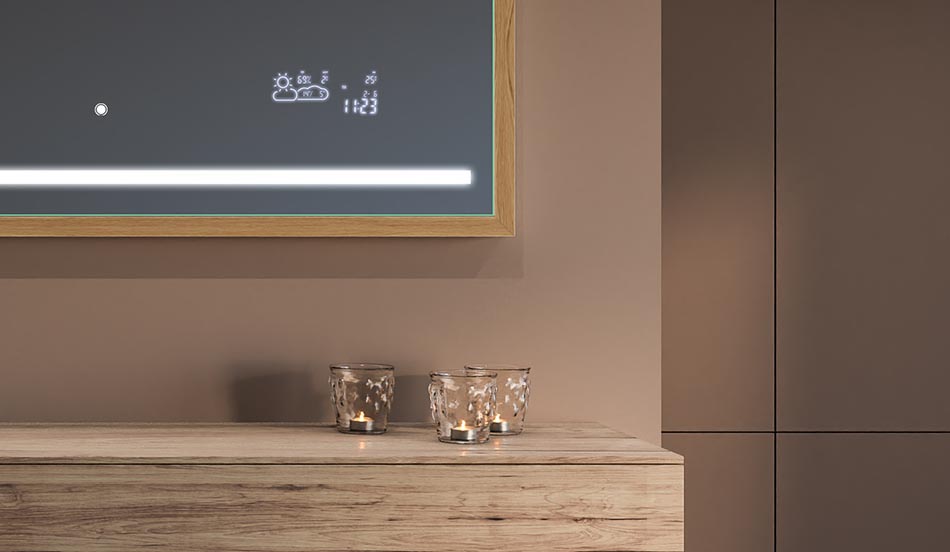 Loft-spiegel met zwart frame voor moderne en minimalistische badkamers | ARTFORMA