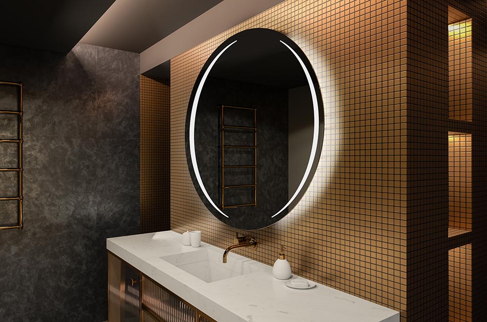 Ronde LED-spiegel met achtergrondverlichting, ideaal voor sfeervolle interieurs | ARTFORMA