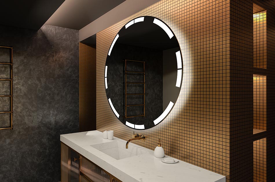 Ronde LED-spiegel met achtergrondverlichting, ideaal voor sfeervolle interieurs | ARTFORMA