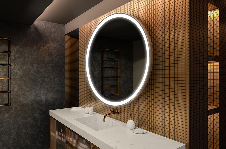 Moderne ronde spiegel met zacht LED licht in premium stijl | ARTFORMA