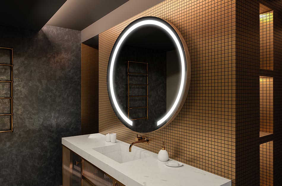 Moderne ronde spiegel met zacht LED licht in premium stijl | ARTFORMA