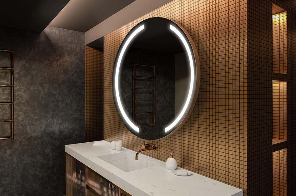 Moderne ronde spiegel met zacht LED licht in premium stijl | ARTFORMA