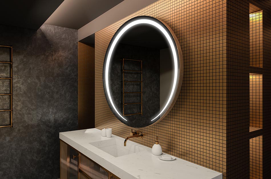 Moderne ronde spiegel met zacht LED licht in premium stijl | ARTFORMA