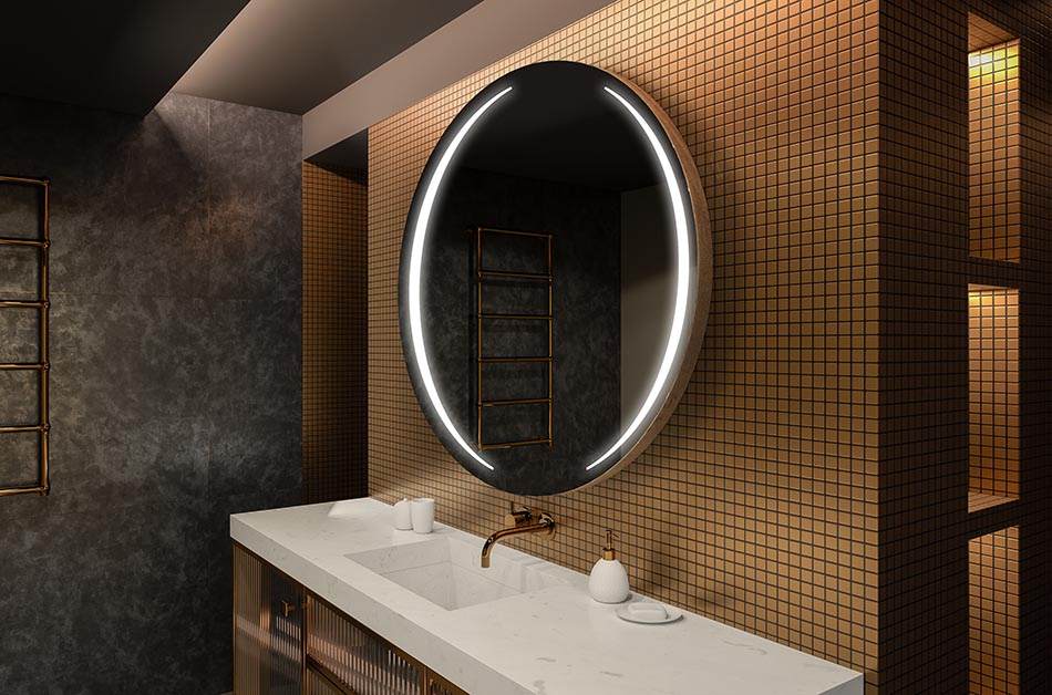 Moderne ronde spiegel met zacht LED licht in premium stijl | ARTFORMA