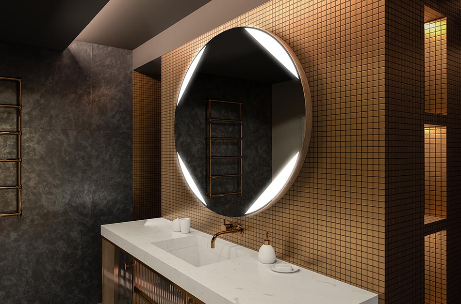 Moderne ronde spiegel met zacht LED licht in premium stijl | ARTFORMA