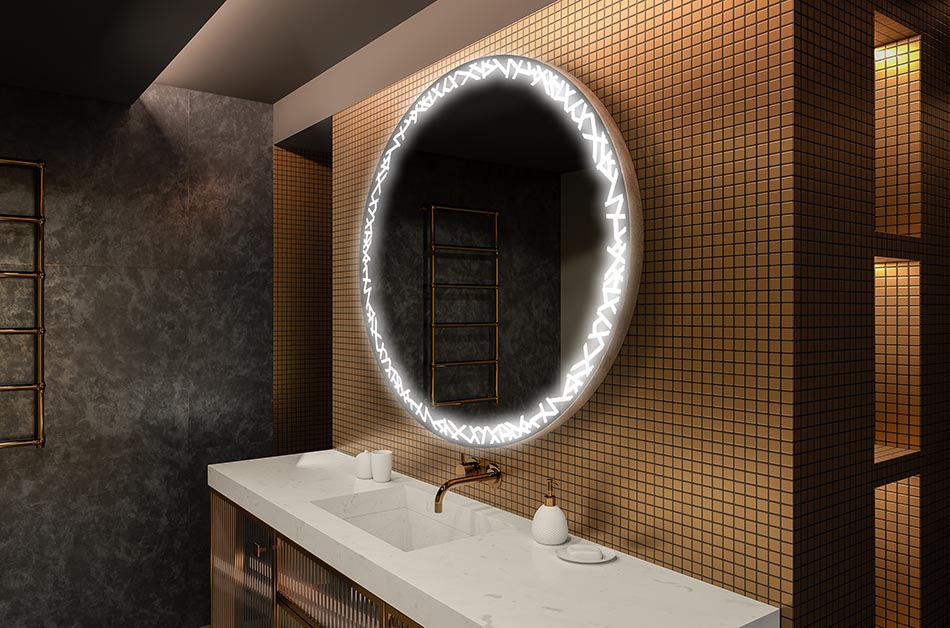 Moderne ronde spiegel met zacht LED licht in premium stijl | ARTFORMA