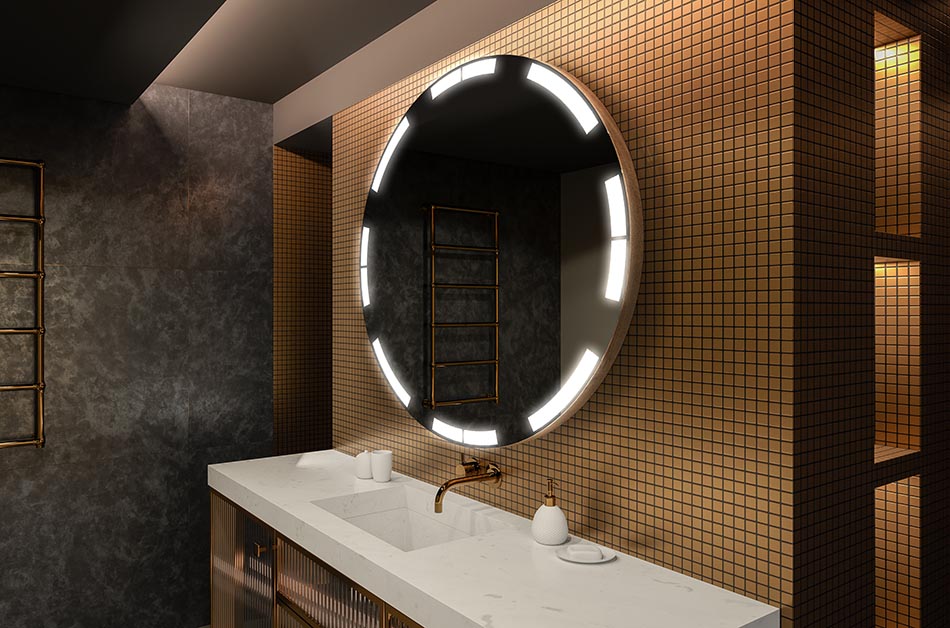 Moderne ronde spiegel met zacht LED licht in premium stijl | ARTFORMA