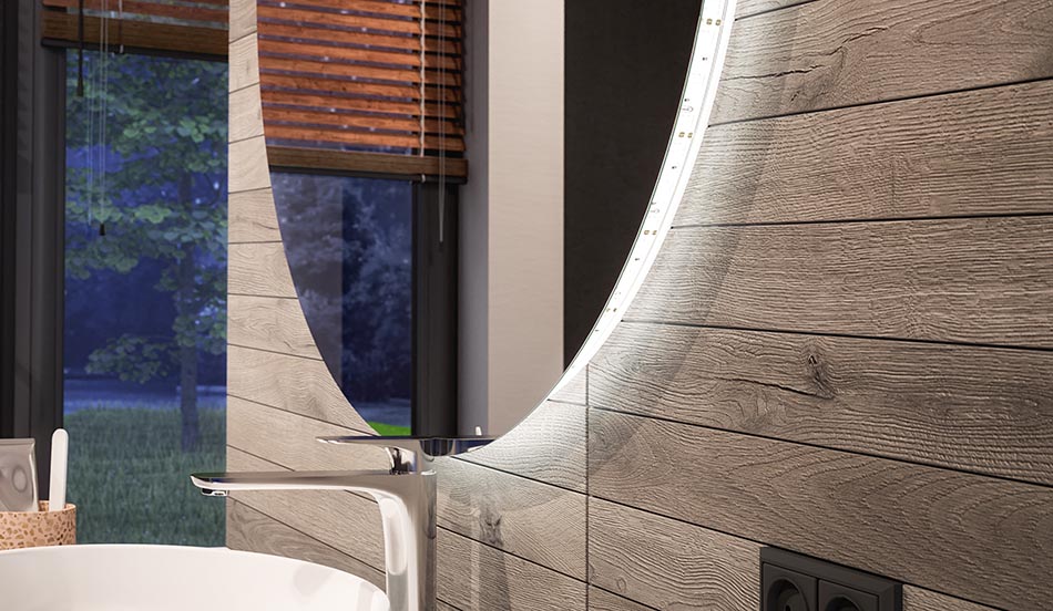 Ronde LED-spiegel met sfeervol effect en elegant diffuus licht | ARTFORMA
