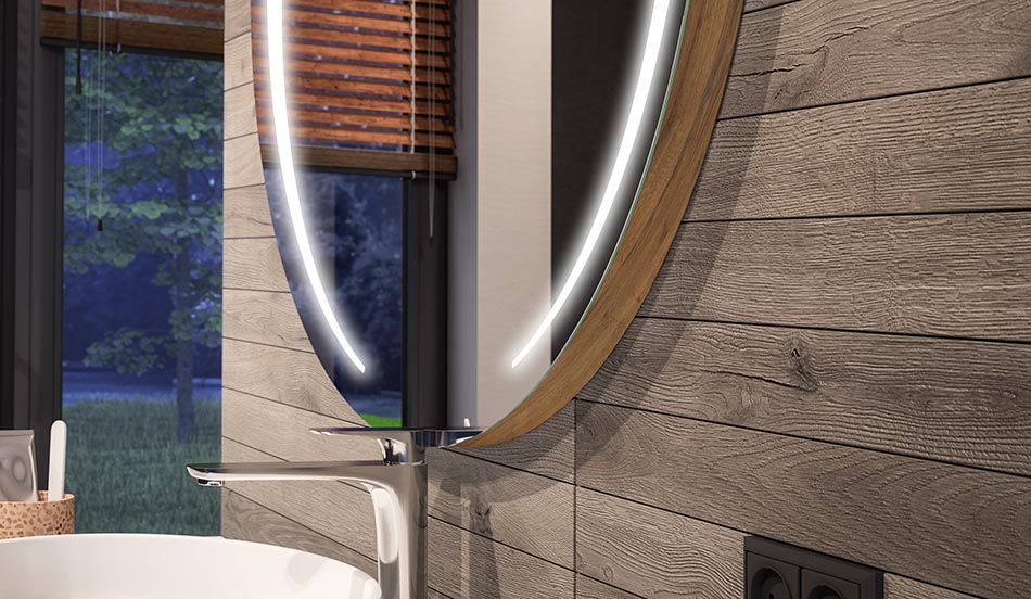 Ronde LED-spiegel met sfeervol effect en elegant diffuus licht | ARTFORMA