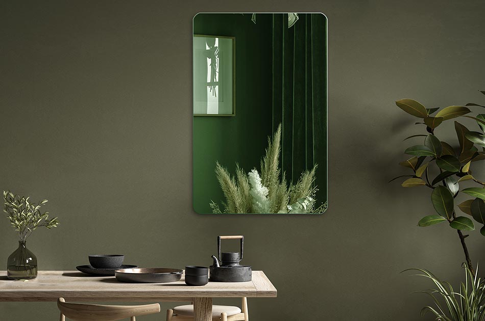 Een spiegel waarvan je de kleur van het glasblad kunt kiezen is een functionele en elegante accessoire in elk interieur. Kies een glaskleur die past bij jouw behoeften en de stijl van je ruimte. Je kunt kiezen uit verschillende tinten, waaronder goud en grafiet. De spiegel kan overal worden opgehangen, bijv. in de badkamer, slaapkamer, hal of woonkamer. Hij is eenvoudig in montage en dagelijks gebruik.