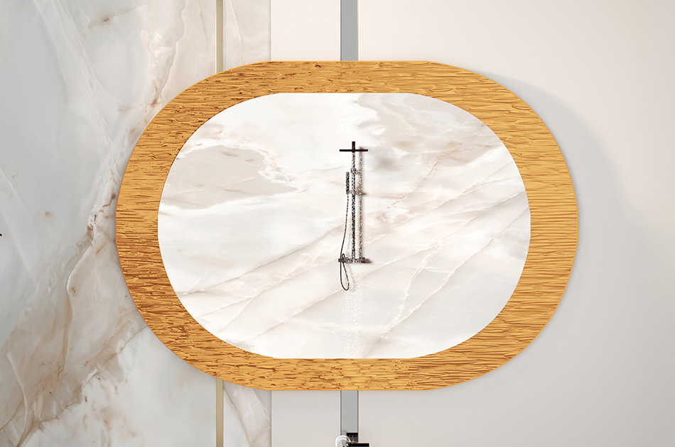 Kies de kleur van de metalen lijst van de spiegel die bij uw interieur past