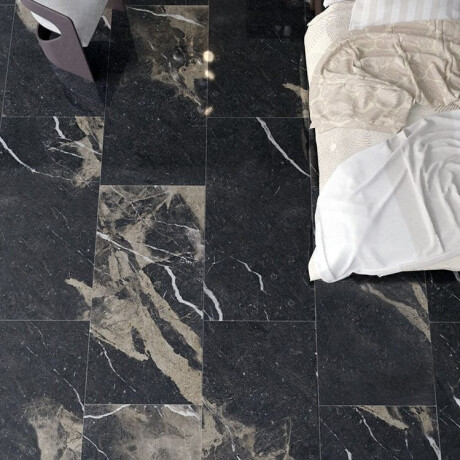 Geglazuurd vloertegels 60x120 zwart met gouden aders, glanzend, gerectificeerd A4H109 Pierre Black #5