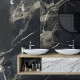 Geglazuurd vloertegels 60x120 met gouden aders, mat, gerectificeerd A4H110 Pierre Black #6