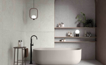 Vloertegels van gres 60x120 cm, taupe mat, A4H1102 Shellstone Taupe