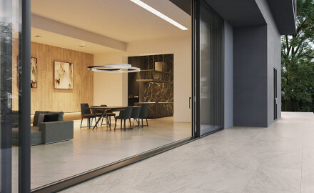 Geglazuurd vloertegels 120x280 cm, grijs steen, mat, A4H1129 Agathos Grey
