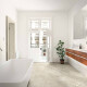 Vloertegels 60x120, lichtgrijs met een warme beige tint en aders, mat, A4H140 Ermetica Bianco #1