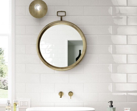 Keramische wandtegel 10x30, wit glanzend, vlak, A4H17 Blanco Brillo