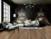 Grootformaat porseleinen vloertegel 120x280 cm, Bookmatch, zwart glanzend met gouden aders, gerectificeerd, A4H203 Pierre Black