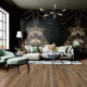 Grootformaat porseleinen vloertegel 120x280 cm, Bookmatch, zwart glanzend met gouden aders, gerectificeerd, A4H203 Pierre Black #1