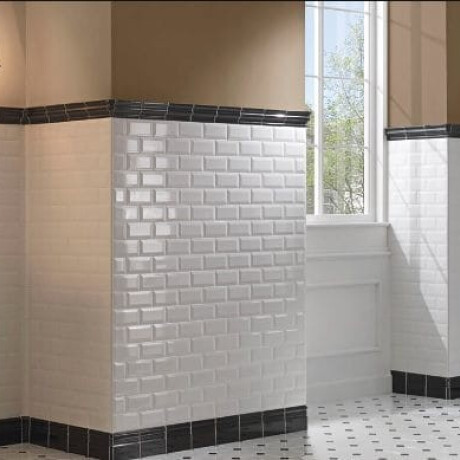 Afgeschuinde keramische wandtegel 10x20, wit glanzend, afgeschuind A4H22 Blanco Brillo #1