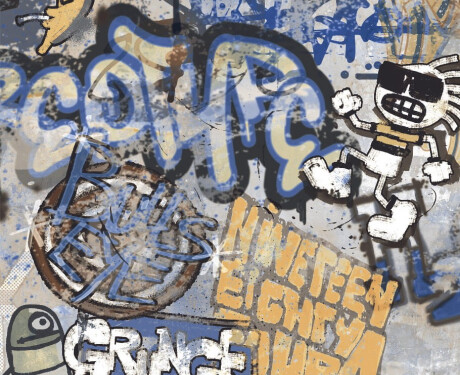 Geglazuurd vloertegels 120x280 cm, matgrijs, gerectificeerd A4H248 City Graffiti Grey