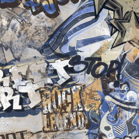 Geglazuurd vloertegels 120x280 cm, matgrijs, gerectificeerd A4H248 City Graffiti Grey #6