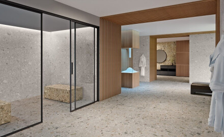Geglazuurd vloertegels 120x280 cm, beige, terrazzo, mat, gerectificeerd, A4H406 Ceppo Di Gre Warm