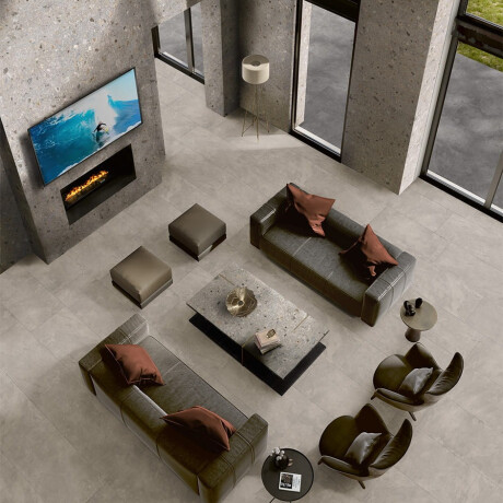 Geglazuurd vloertegels 60x120 cm, lichtgrijs mat, gerectificeerd A4H418 Terrazzo Ceppo Di Gre Multi #17