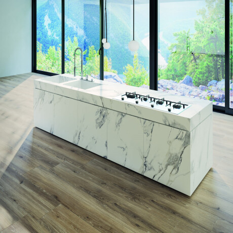 Grootformaat porseleinen tegel 120x270 cm met grijze aders, mat, gerectificeerd A4H463 Calacatta #12