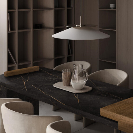 Grootformaat porselein 120x280, zwart marmer met gouden aders, glanzend, A4H474 Sant Loreno #6