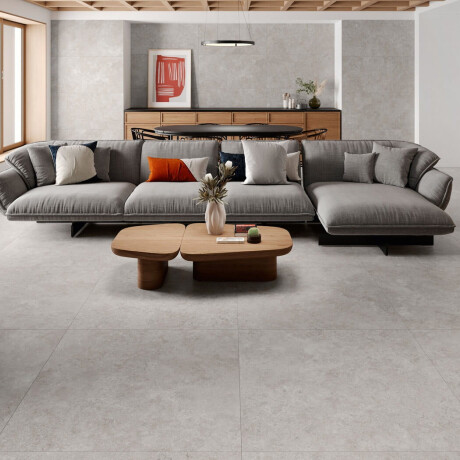 Vloertegels 100x100, travertijn, dwarsgesneden, mat, grijs A4H497 Chrono Grey #1