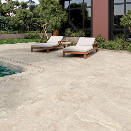 Steenachtige tegels met aders voor de vloer, 100x100, mat, grijs-beige taupe A4H508 Volterra Bone #2