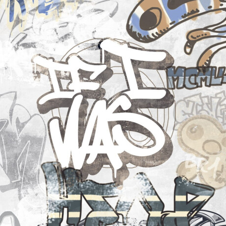 Geglazuurd vloertegels 120x280 cm, matgrijs, gerectificeerd A4H640 City Graffiti White #2