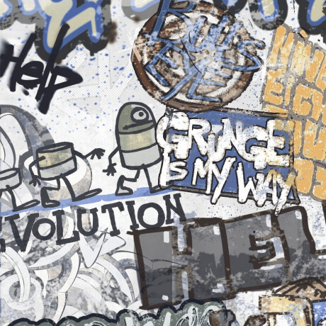 Geglazuurd vloertegels 120x280 cm, matgrijs, gerectificeerd A4H640 City Graffiti White #4