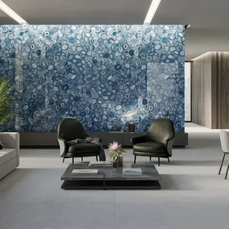 Grootformaat porselein 120x280, blauw agaat, glanzend, A4H832 Aghatina Azul #3