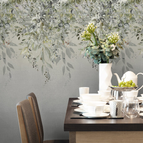 Wandtegels 60x120 cm, grijs met bloemmotieven, mat, A4H918 Flower #2