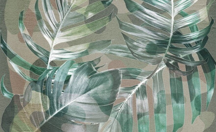 Beige wandtegels van 60x120 cm met botanische motieven, mat, A4H922 Kamu