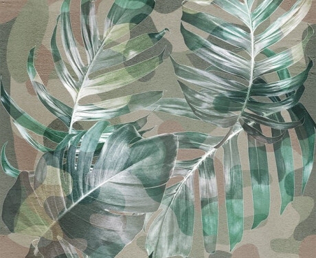 Beige wandtegels van 60x120 cm met botanische motieven, mat, A4H922 Kamu