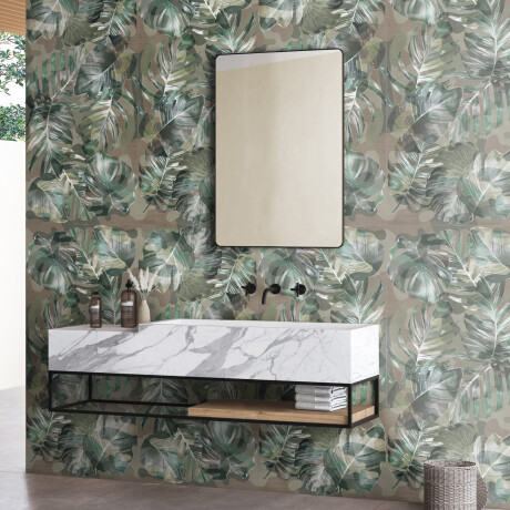 Beige wandtegels van 60x120 cm met botanische motieven, mat, A4H922 Kamu #3