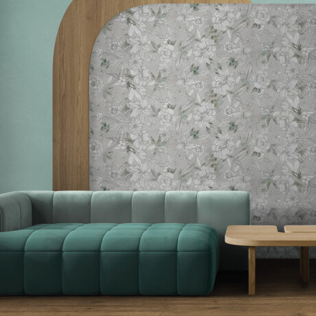 Wandtegels 60x120 cm, grijs met bloemmotieven, mat, A4H923 Lirio #3