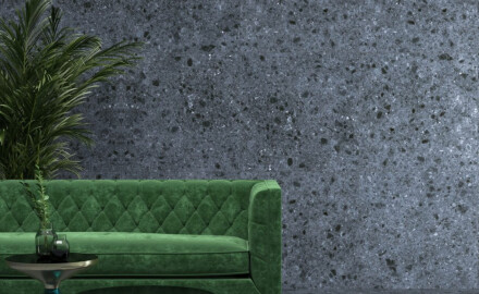 Geglazuurd porselein voor de vloer 60x120 antraciet mat, gerectificeerd A4H98 terrazzo
