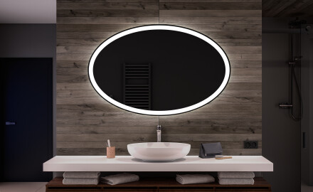 Moderne badkamer spiegel met led-verlichting L74