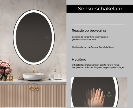 Moderne badkamer spiegel met led-verlichting L74 #4