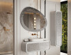 Asymmetrische badkamerspiegel met metalen frame L292