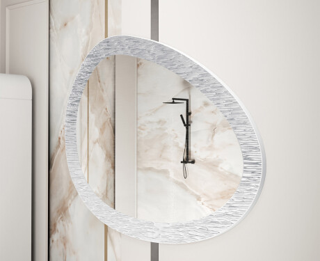 Asymmetrische badkamerspiegel met metalen frame L292 #4