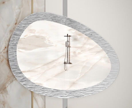 Asymmetrische badkamerspiegel met metalen frame L292 #5