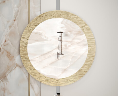 Ronde spiegel met decoratieve metalen afwerking L288 #5