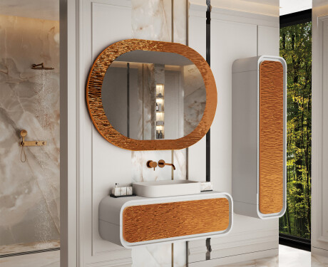 Badkamerspiegel met elegant metalen decor L289