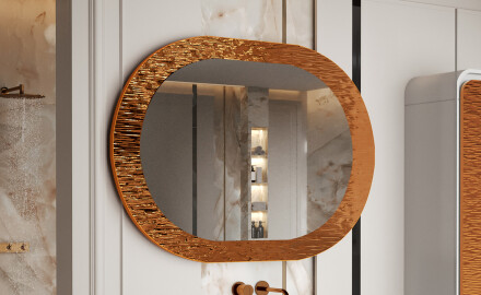 Badkamerspiegel met elegant metalen decor L289